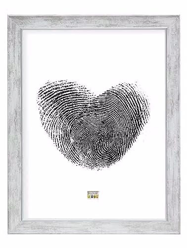 Deknudt Frames fotolijst S46EE1 wit met zilver biesje, 40 x 50 cm