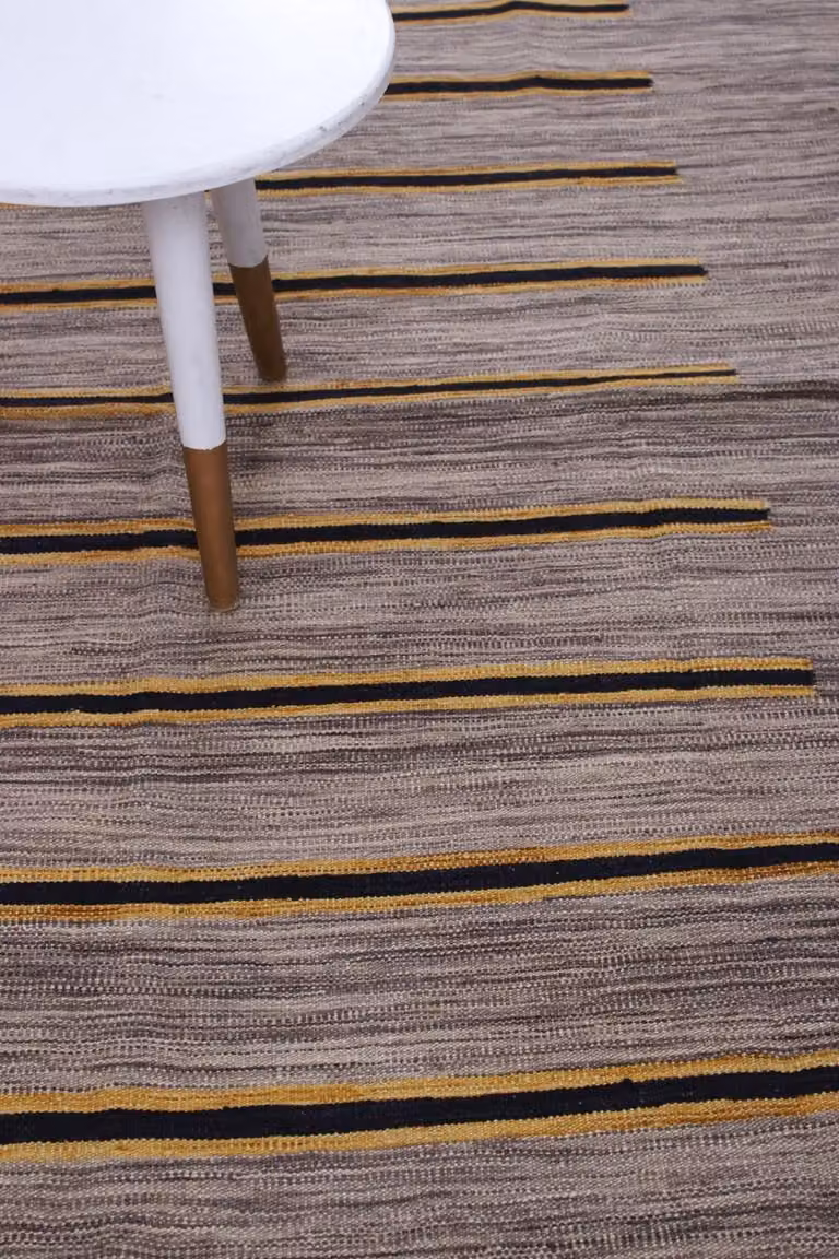 Koho Afghan Modern Kelim Handgeweven Wollen Vloerkleed - Grijs - B/D: 239 x 163 cm