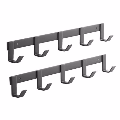 SO-TECH Blackline ALBA set van 2 kleine haakrails 450 mm met 5 haken zwart gepoedercoat