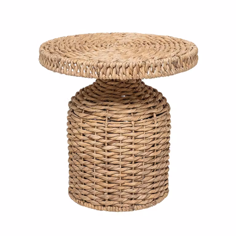 Bloomingville Ronde Bijzettafel Camo Rattan Bruin Beige Diameter: 46 cm