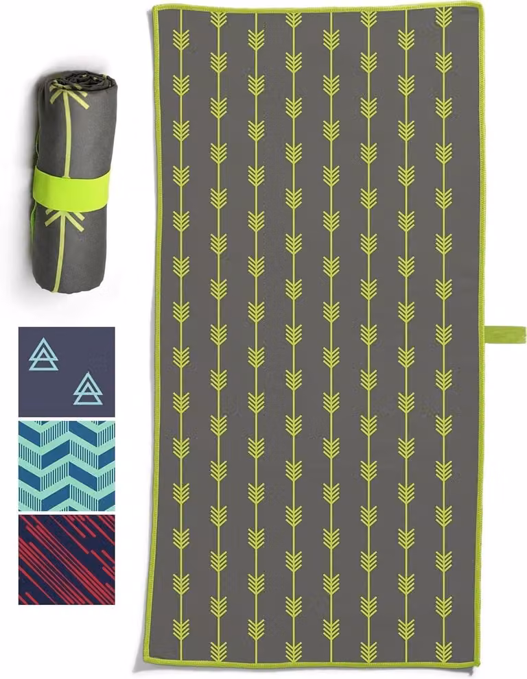 Blauwe multifunctionele microvezel handdoek met antibacterieel weefsel, 76 x 163 cm