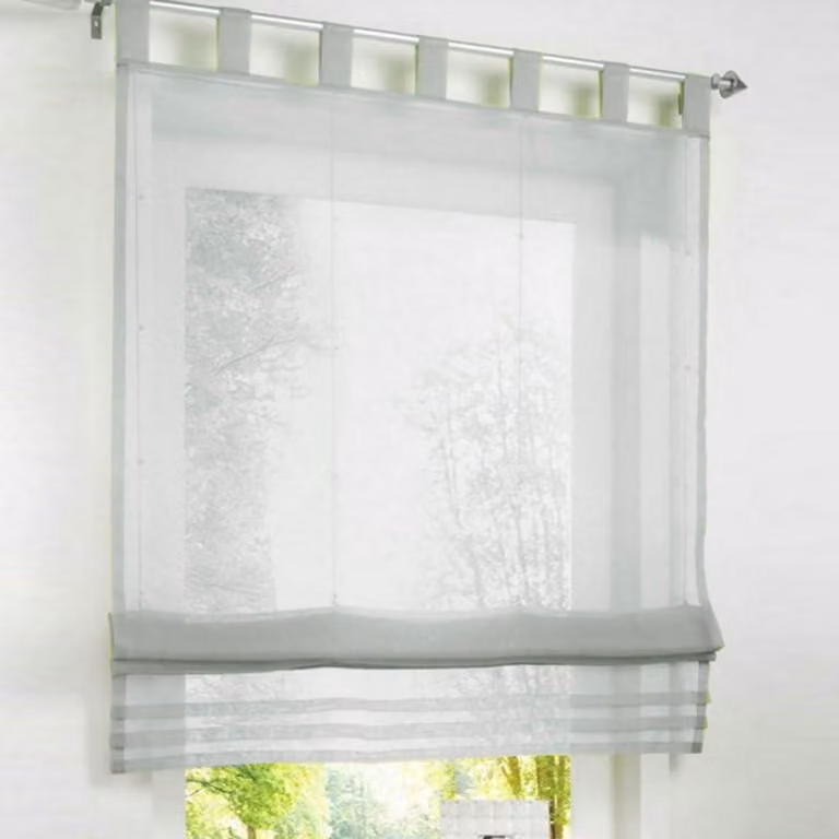 Romeinse gordijnen lichtgrijs semi sheer raamdecoratie 120 x 155 cm