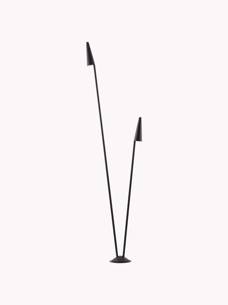 Lyora Mabel dubbel tuinlamp zwart met warmwitte LED