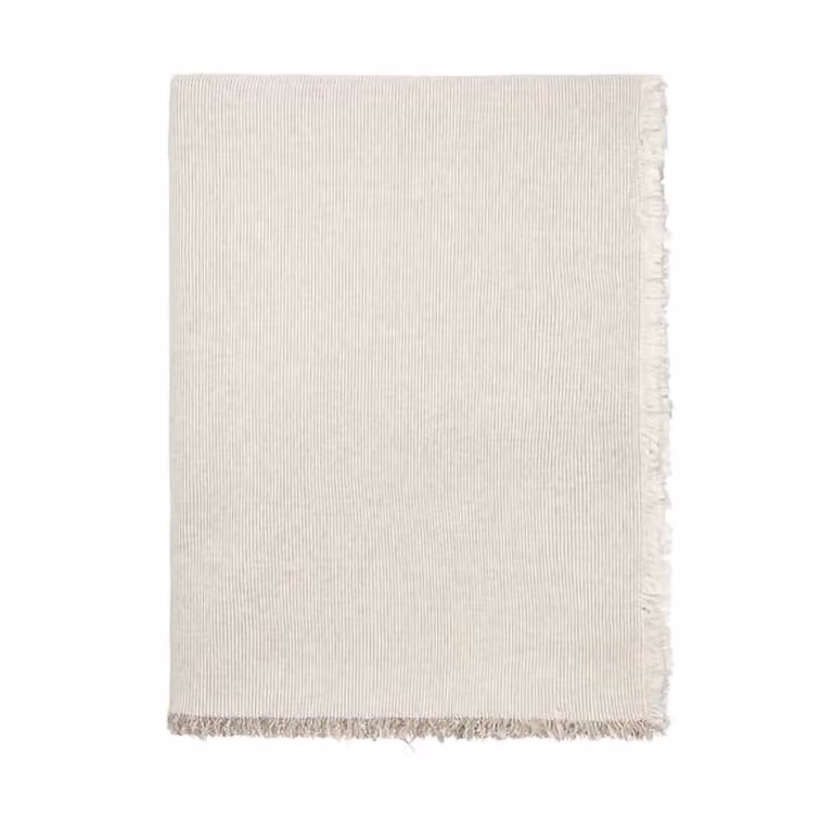 Broste Copenhagen Elouise tafelkleed grijs/gebroken wit 160 x 300 cm