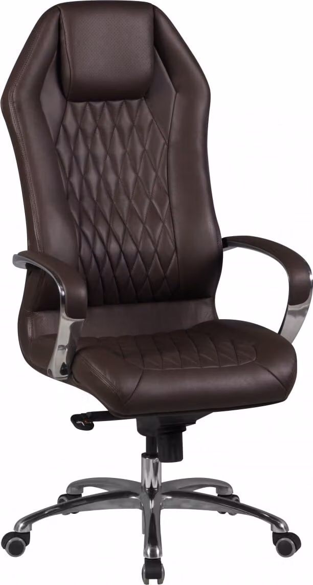 AMSTYLE Kantoel MONTEREY Executive Chair, echt leer, bruin, met hoge rugleuning en hoofdsteun