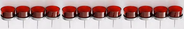 Set van 12 rode Novaliv waxinelichtglazen voor adventskransen, Diameter: 5 cm