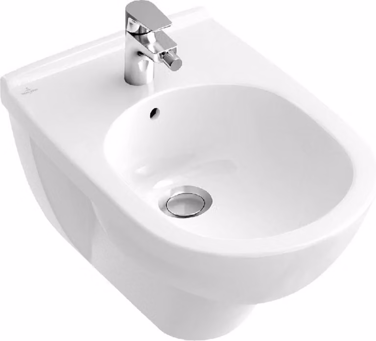 Villeroy & Boch O.novo wandbidet met overloop en 1 kraangat, wit