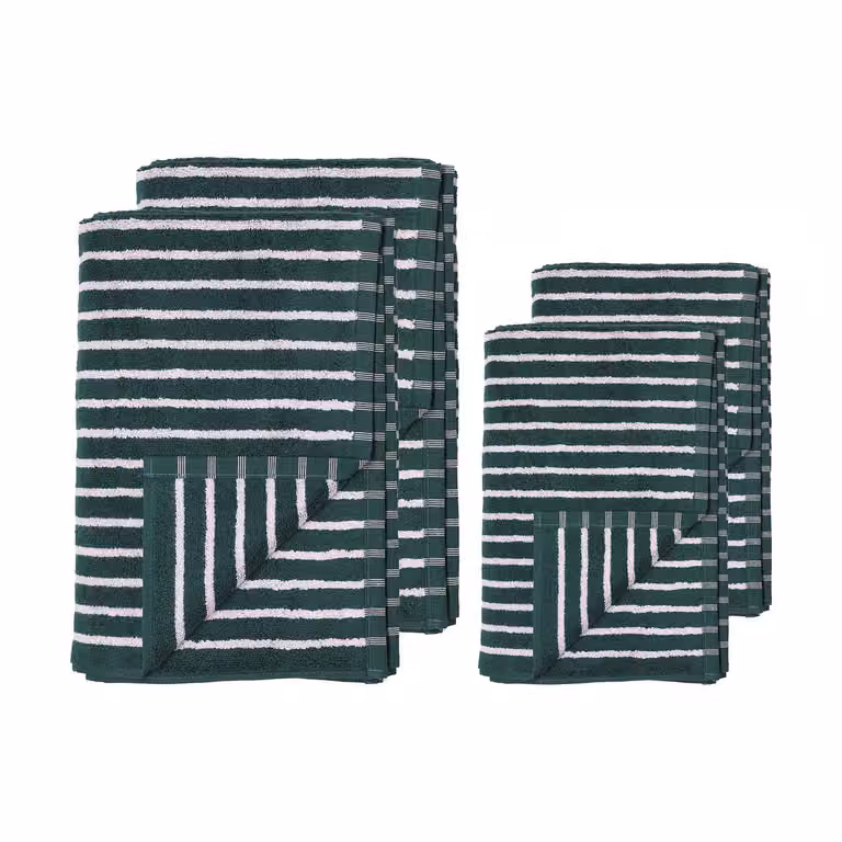 Scandi Living Drift handdoekenset 4-delig - Groen-paars