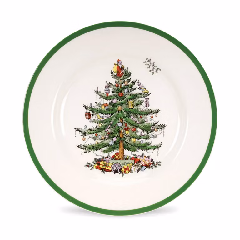 Spode Christmas Tree diner bord set van 4 groen