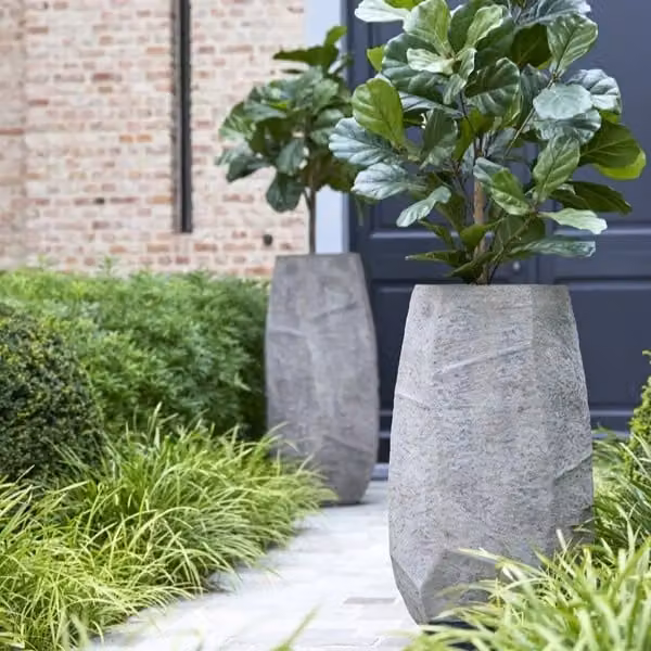 Light en Living Pot deco AGELO taupe B: 50 cm, D: 47 cm, H: 88 cm