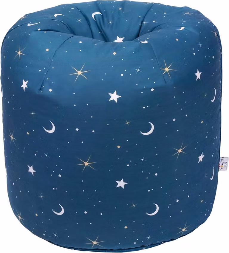 Lichtgrijze kinder zitzak voor peuters met ergonomisch ontwerp, B/D/H: 50 x 50 x 50 cm