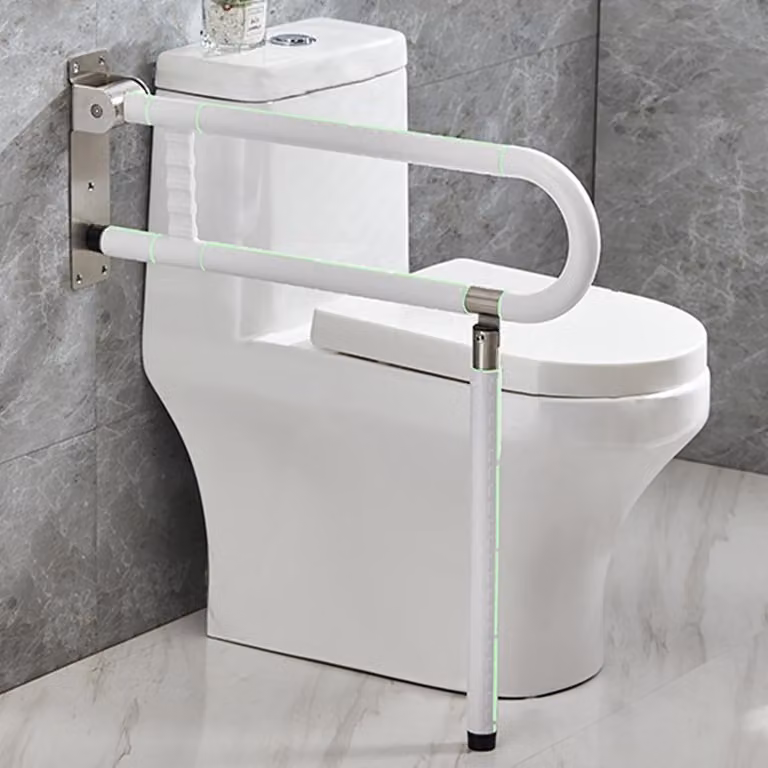 Stevige RVS Wandsteun voor Toiletten met Antislip Handvat, 70 x 70 cm