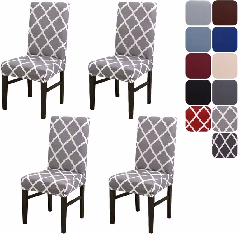 Ibenzoa Set van 4 Luxe Stretchbare Stoelhoezen voor Eetkamerstoelen