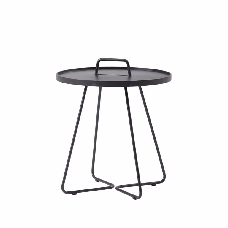 Cane-line On the move tuintafel zwart Ø 44 cm