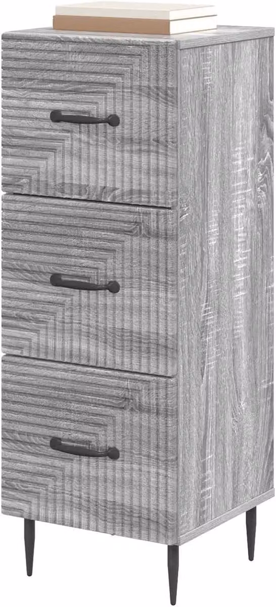 Ladenkast met vintage uitstraling in grijs Sonoma, B/D/H: 345 x 33 x 89,5 cm