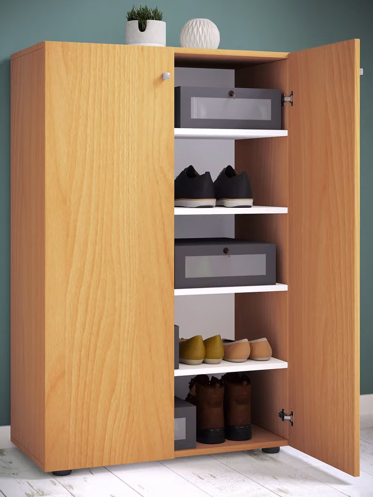 home24 Schoenenkast type A in beukenhouten look voor de hal, B/D/H: 110 x 70 x 39 cm