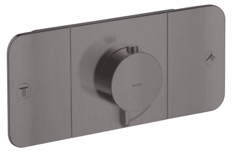 Axor ONE f kant-en-klare set voor thermostaat met 2-weg functie in geborsteld zwart chroom