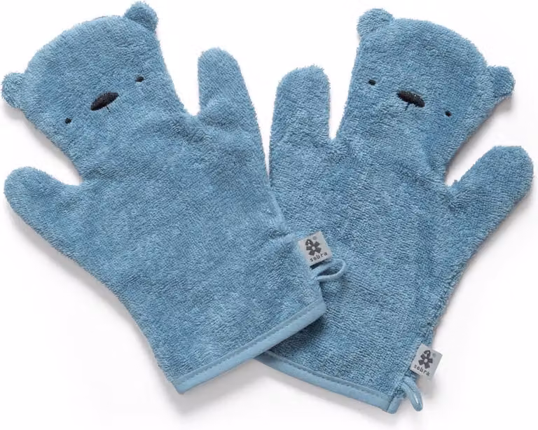 Sebra Washandje Beer Set van 2 Powder Blue