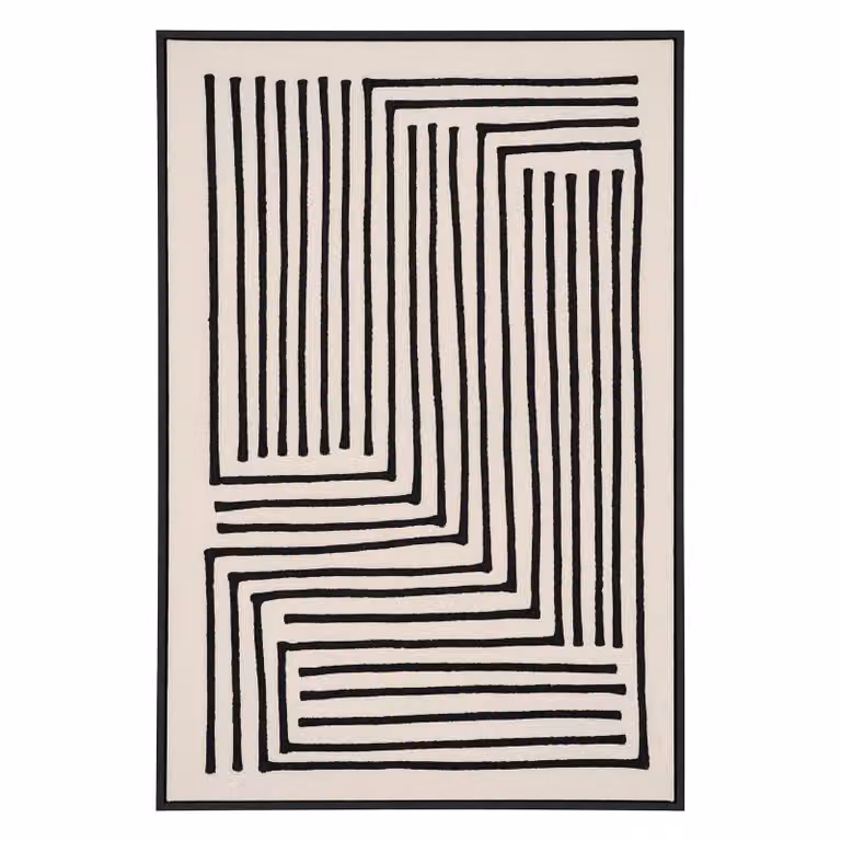 Nest of Nora Canvas schilderij Graphic - Wanddecoratie - 60 x 90 cm - Zwart/Beige