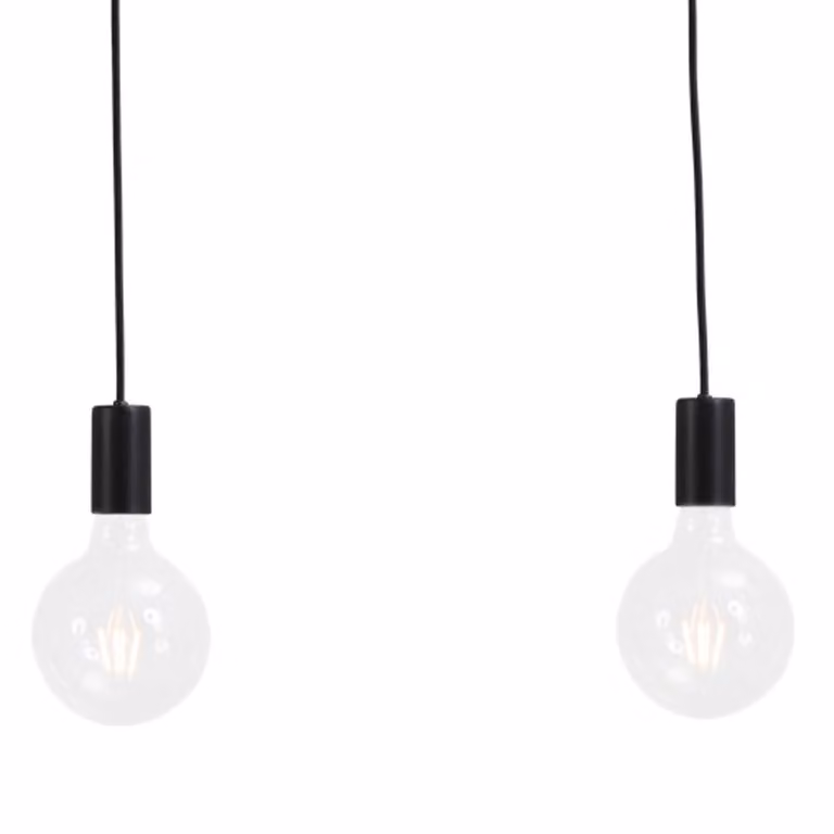 Masterlight Concepto 3-lichts pendel hanglamp - Zwart en Transparant