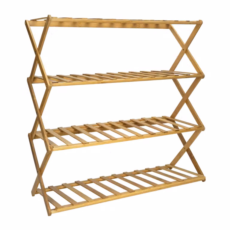 QUVIO Schoenenrek met 4 lagen van bamboe - B/D/H: 66,5 x 28 x 50 cm