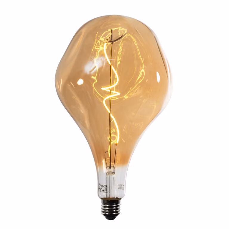 LUEDD E27 LED Filament Lamp Spiraal Warm Wit 6W Goud/Messing