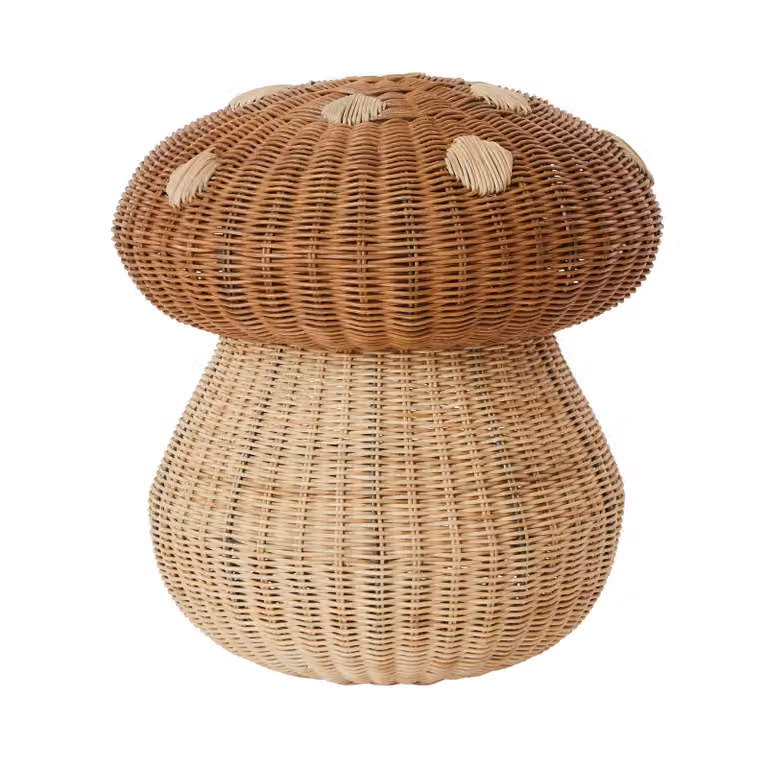 OYOY Mushroom mand Nature van rattan met open weefwerk