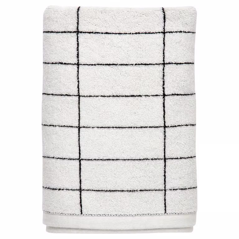Mette Ditmer Tile Stone badhanddoek Zwart-off white B: 70 cm, L: 140 cm