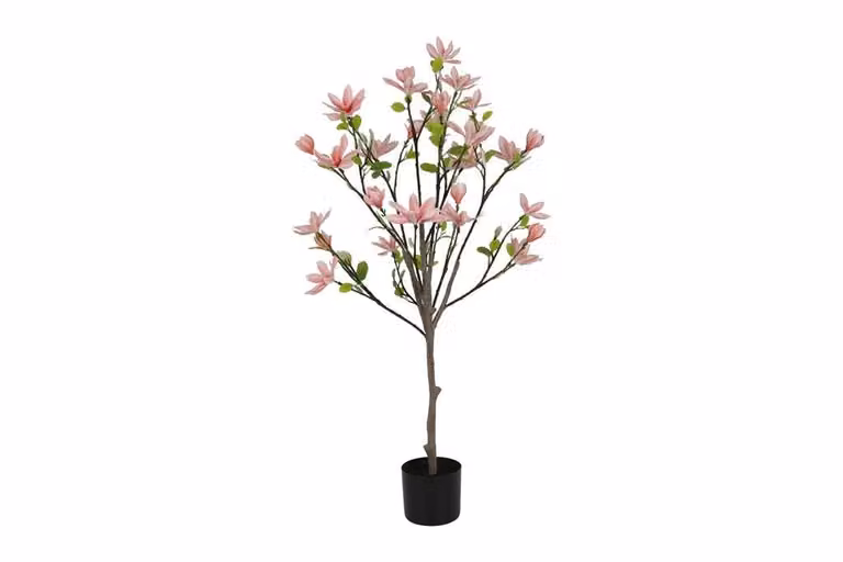 Countryfield zijden Magnolia Loebneri plant licht roze, 120 cm