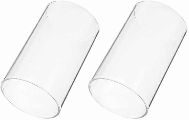 Dailygoods Glazen Kandelaars Cilinder 2 Stuks H 20 cm B 8 cm