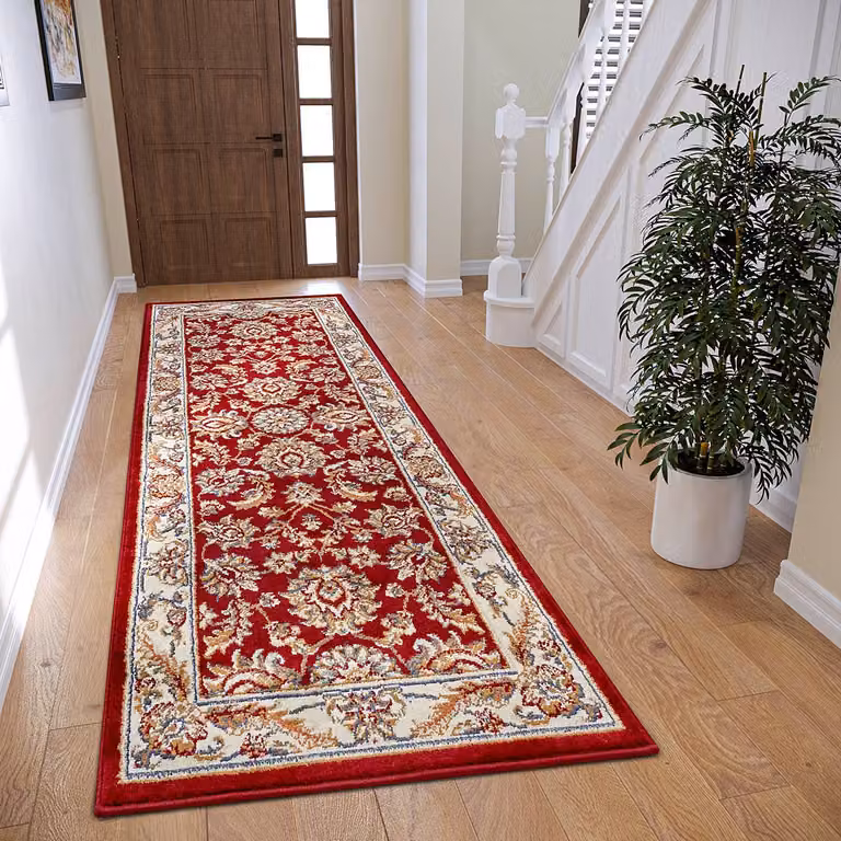 home24 Oosters vloerkleed Reni rood/robijnrood B: 80 cm, L: 240 cm