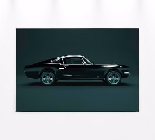 A.S. Création Canvas Mustang Moderne Wanddecoratie Groen Zwart B: 90 cm, H: 60 cm