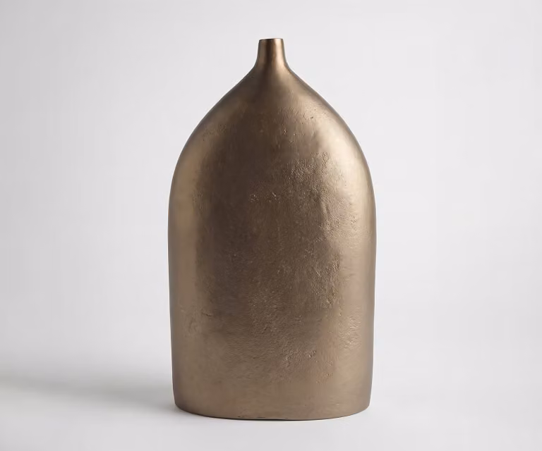 Delife Vaas Ogiva Aluminium Aurum Satin B32 x D16 x H56 cm