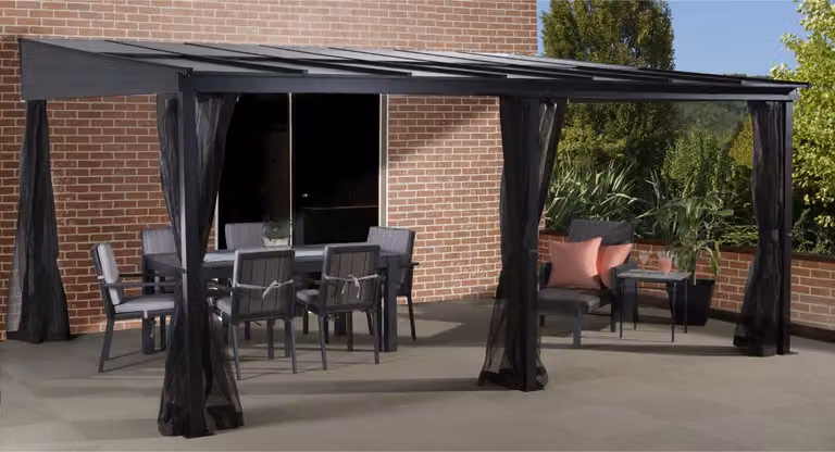 Sojag terrasoverkapping St. Barthelemy, antraciet, aluminium, B: 483 cm, L: 362 cm, H: 240 cm