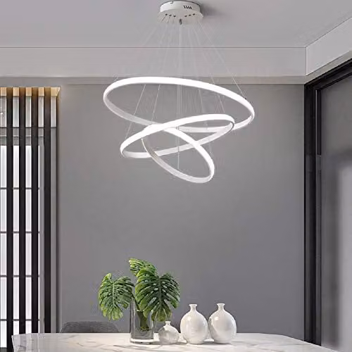 Eurohandisplay BH-246 LED hanglamp met 3 ringen, dimbaar en verstelbare hoogte, 120 Watt, B/D/H: 20 x 40 x 60 cm