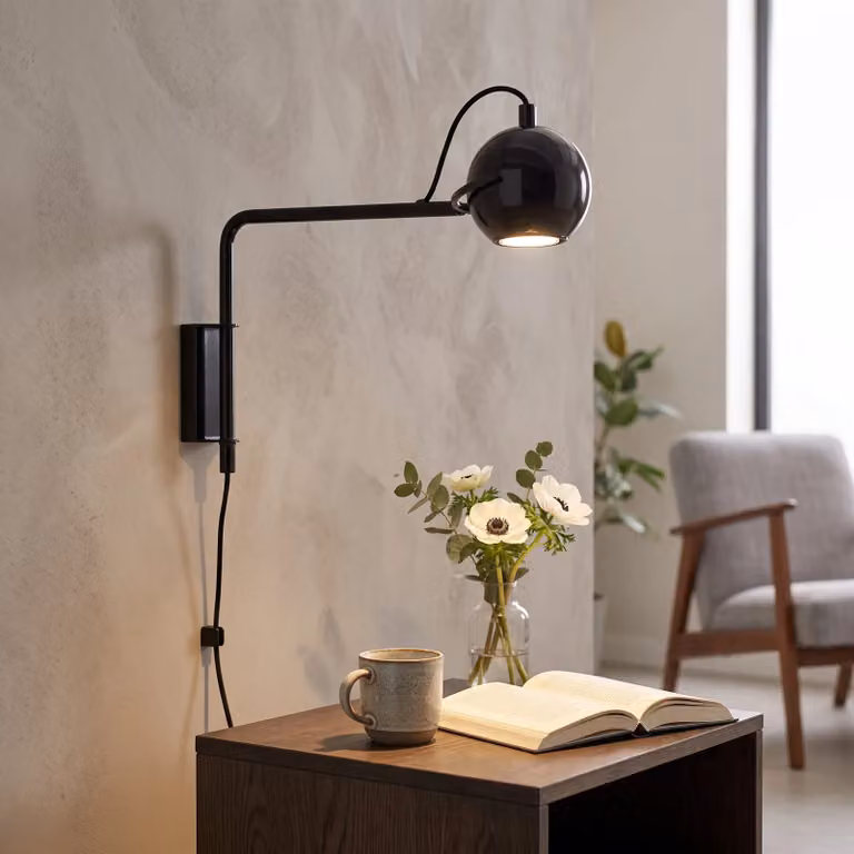 By Boo Wandlamp Camera Zwart Minimalistisch Metaal