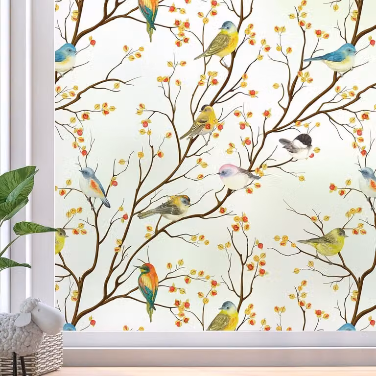 Wit Decoratieve Raamfolie van Statisch Hechtend Vinyl voor Privacy - 44,5 x 200 cm
