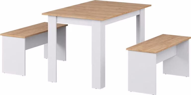 Vicco Sentio Hoekbankenset Eik wit/goud met 2 banken, Model 53277, B/D/H: 112 x 73 x 73 cm