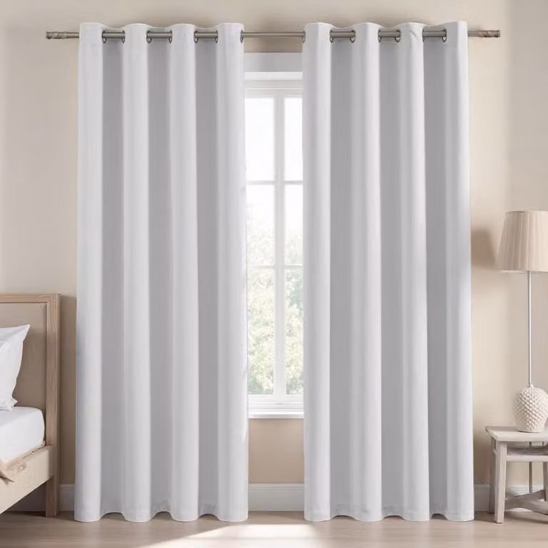Verduisterend en isolerend gordijn voor de slaapkamer, Wit, 100 x 250 cm