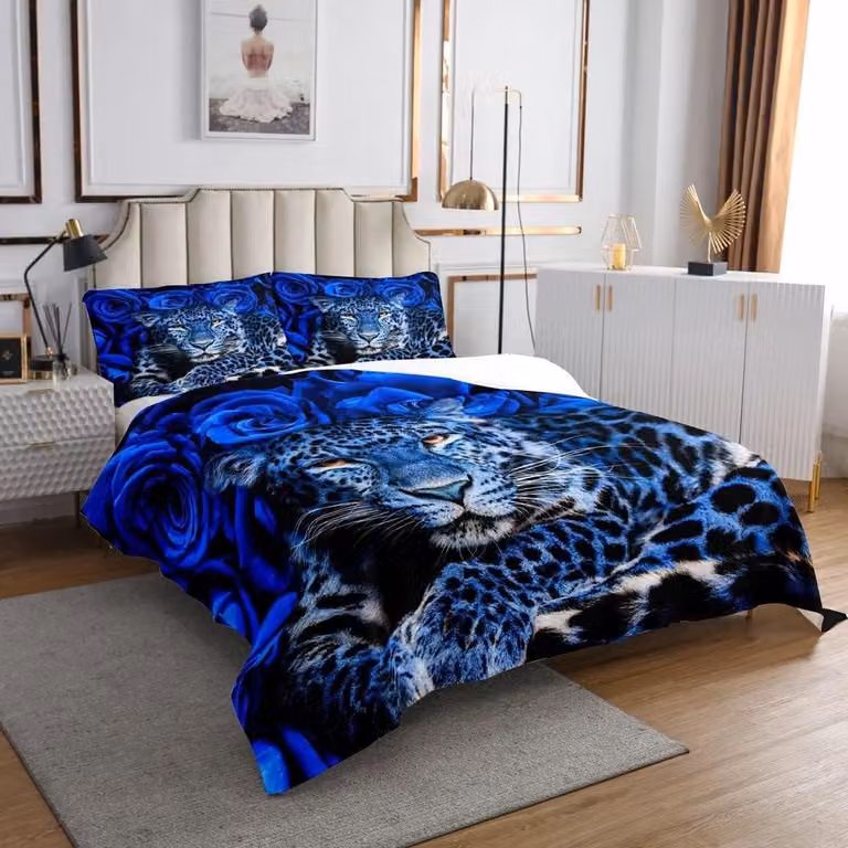 Gewatteerde sprei met dierenprint voor in de slaapkamer, meerkleurig, 260 x 240 cm