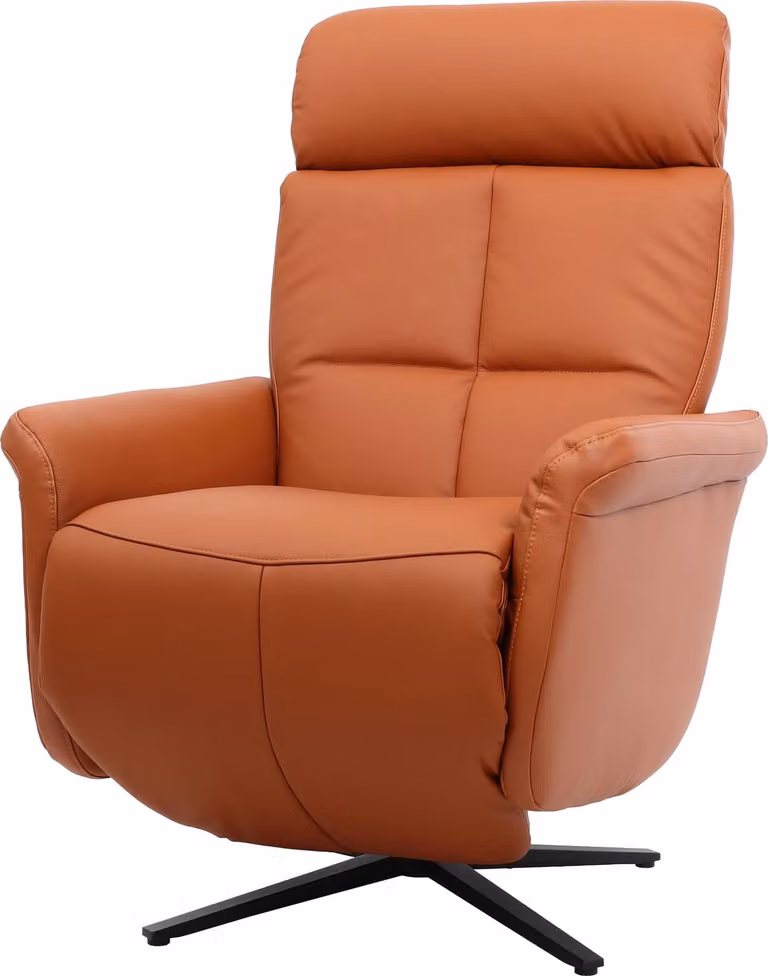Mendler Relaxfauteuil HWC-L10, moderne draaibare ligfauteuil met ligfunctie, terracotta-bruin