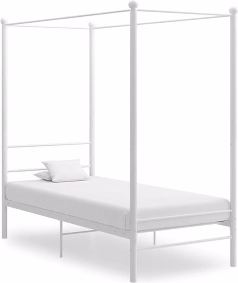 vidaXL Hemelbedframe van metaal in wit, 90 x 200 cm