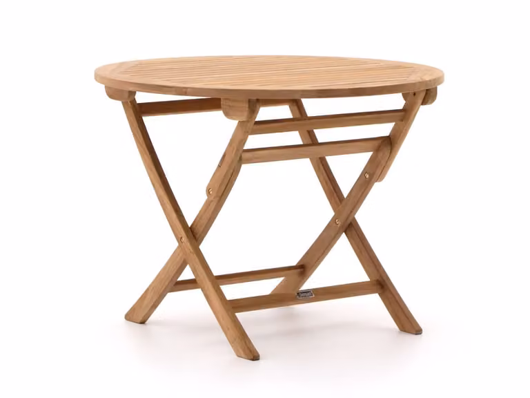 Sunyard Furniture Inklapbare Tuintafel van Teakhout, Rond, Bruin, Ø 100 cm