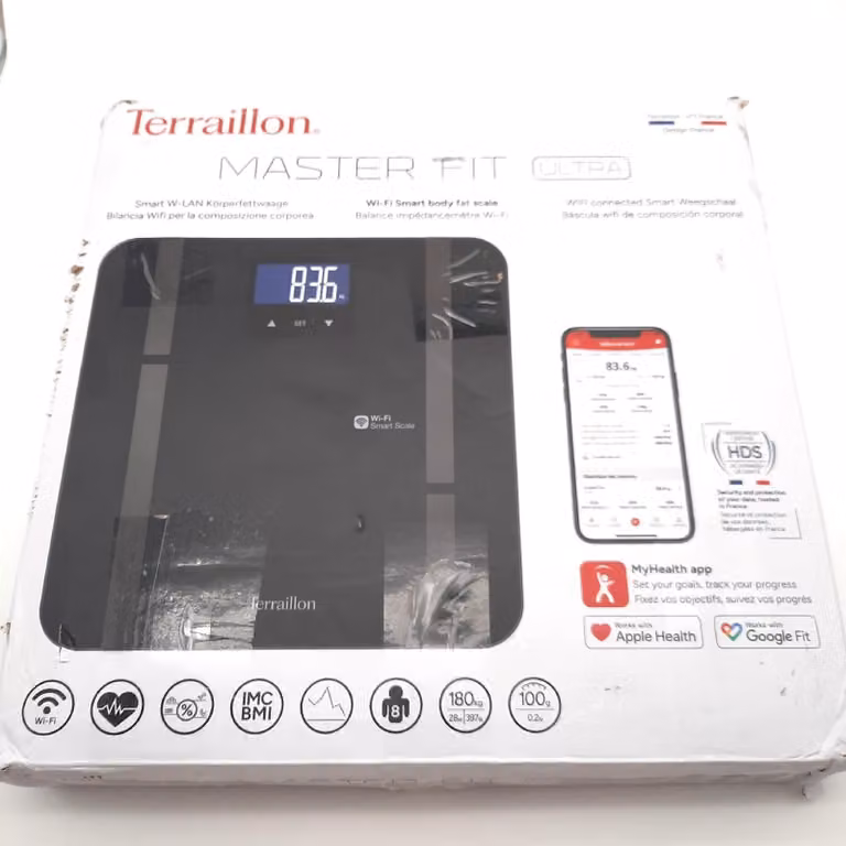 Terraillon Master Fit Ultra elektronische personenweegschaal, grijs, max. 180 kg