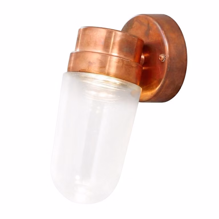 Konstsmide Vega LED wandlamp koper met transparant glas
