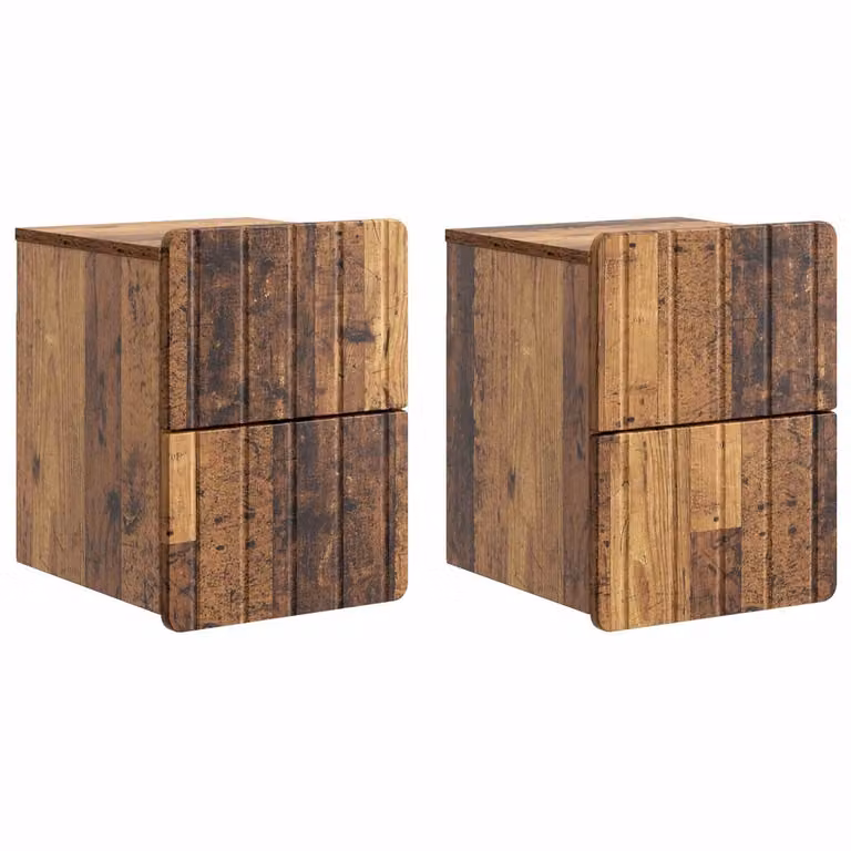 vidaXL Nachttafels 2 stuks - Oud hout - B/D/H: 33 x 34,5 x 43 cm