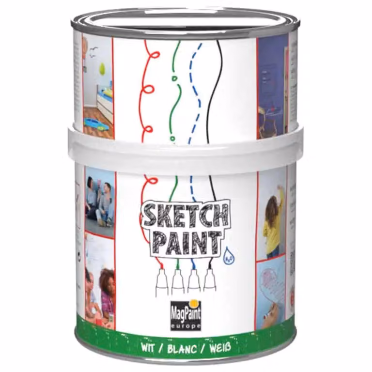 MagPaint SketchPaint Wit glans 500 ml – whiteboardverf voor muur, deur en meubel