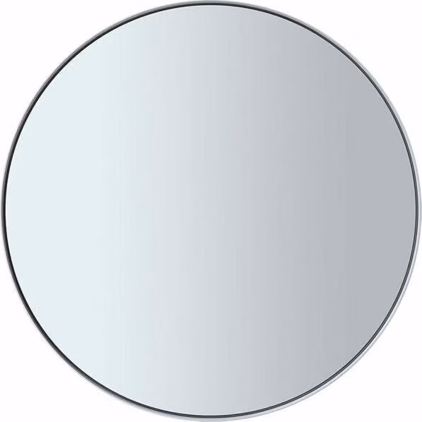 Blomus Wandspiegel Rim Decoratieve Badkamerspiegel in Wit met Gepoedercoat Staal en Gekleurd Glas, 50 cm