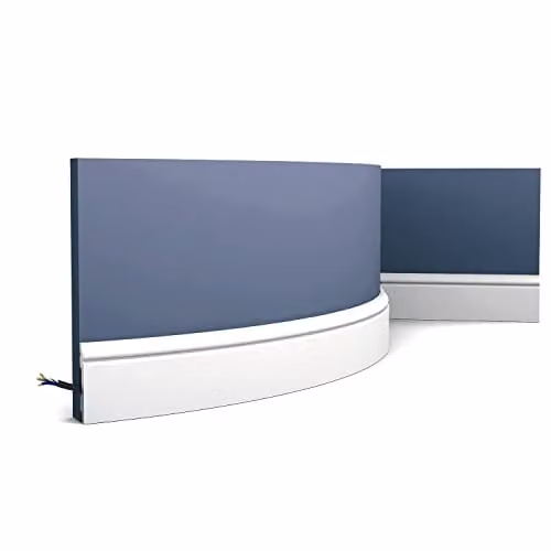 Orac Flexibele lijst SX165F klassiek kraal plint met kabelgoot, Polyurethaan, Breedte: 6,9 cm, Hoogte: 1,1 cm, Lengte: 200 cm