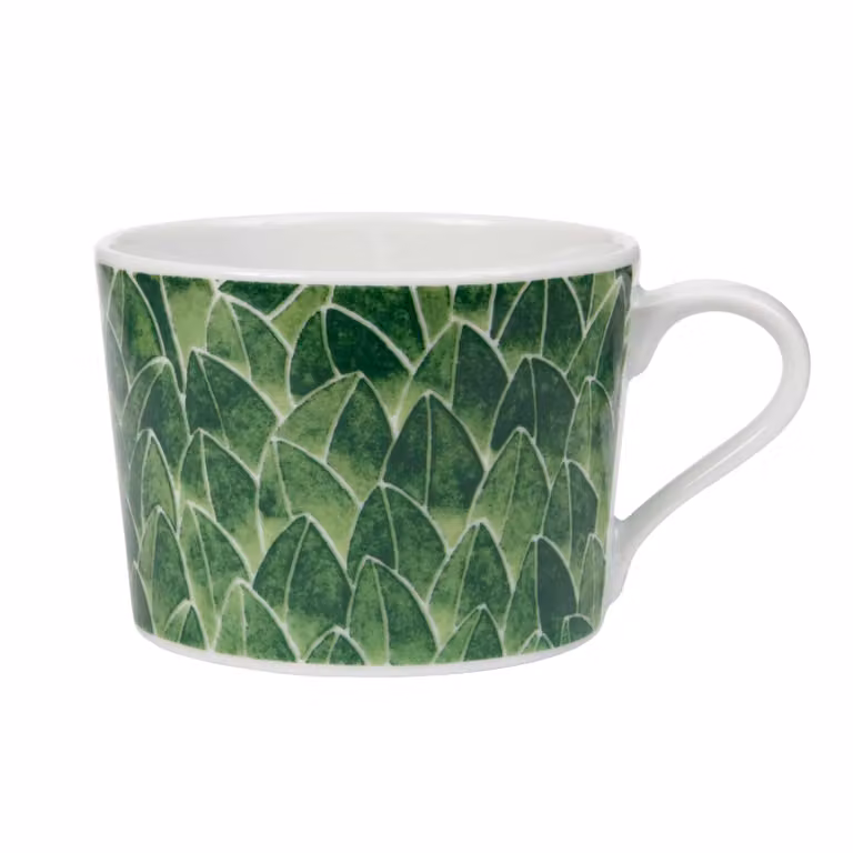 Götefors Porslin Botanica koffiekop met oor groen Field